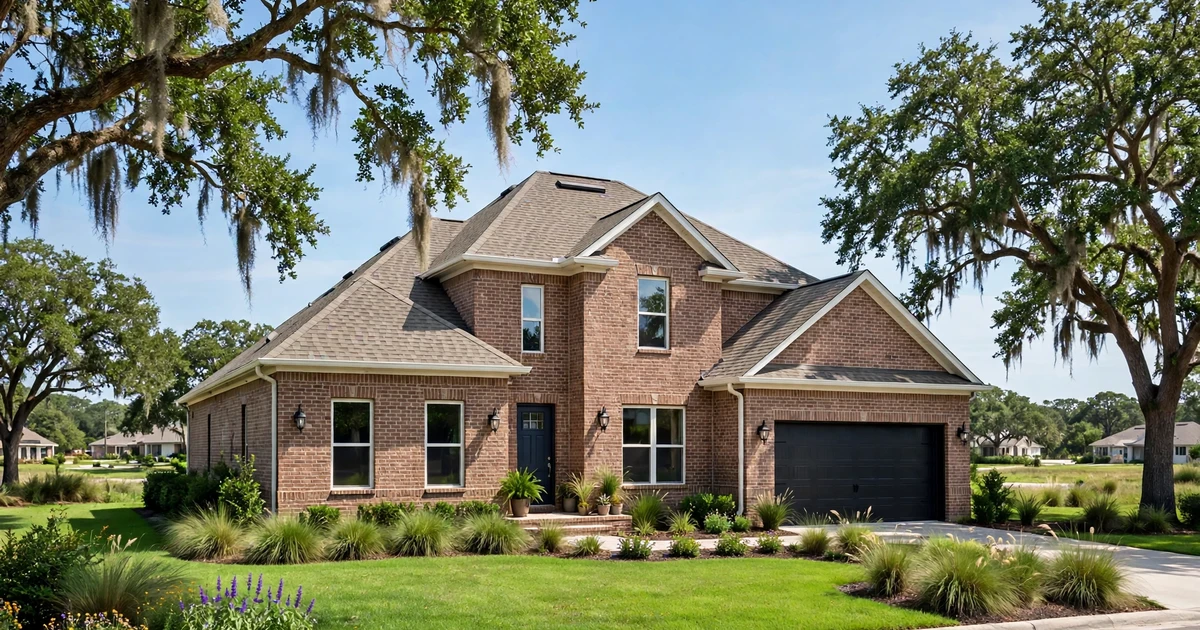 Bay Colony roof repair in League City: suburban home with architectural shingle roof