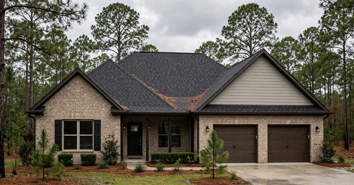 Imperial Oaks roof repair in Conroe: suburban home with architectural shingle roof