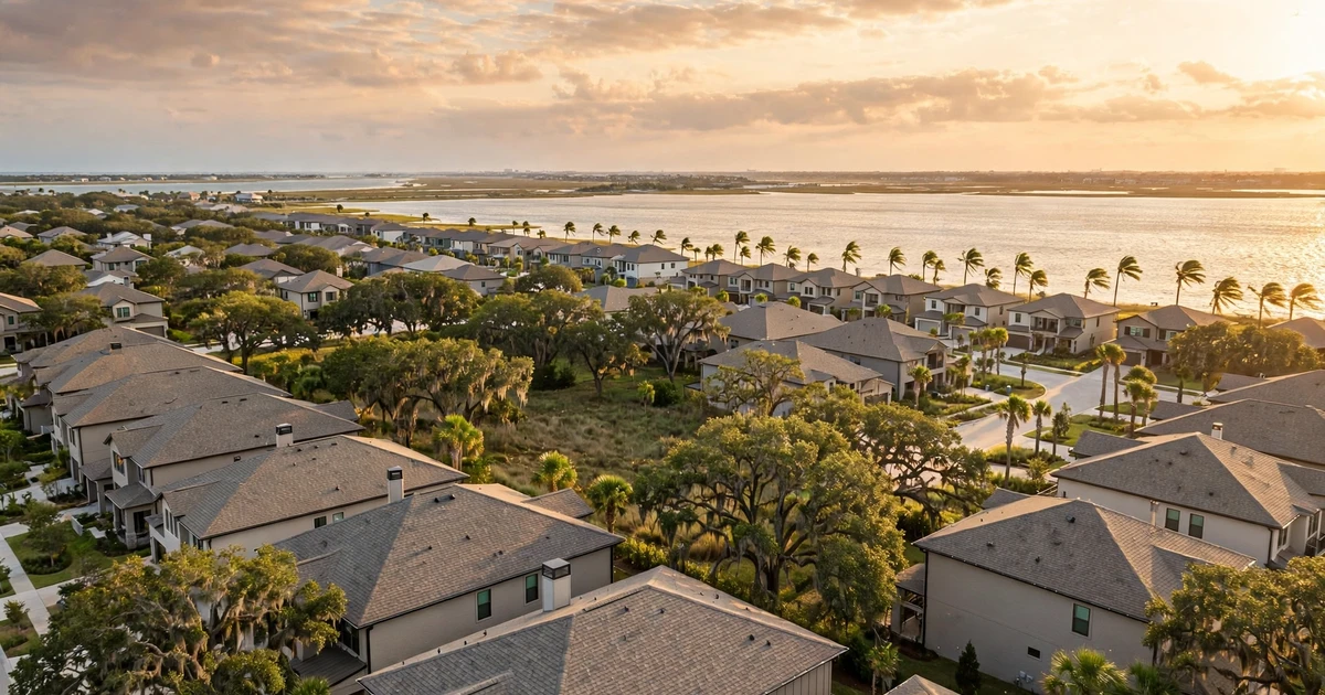 Lago Mar roof repair in League City: suburban home with architectural shingle roof