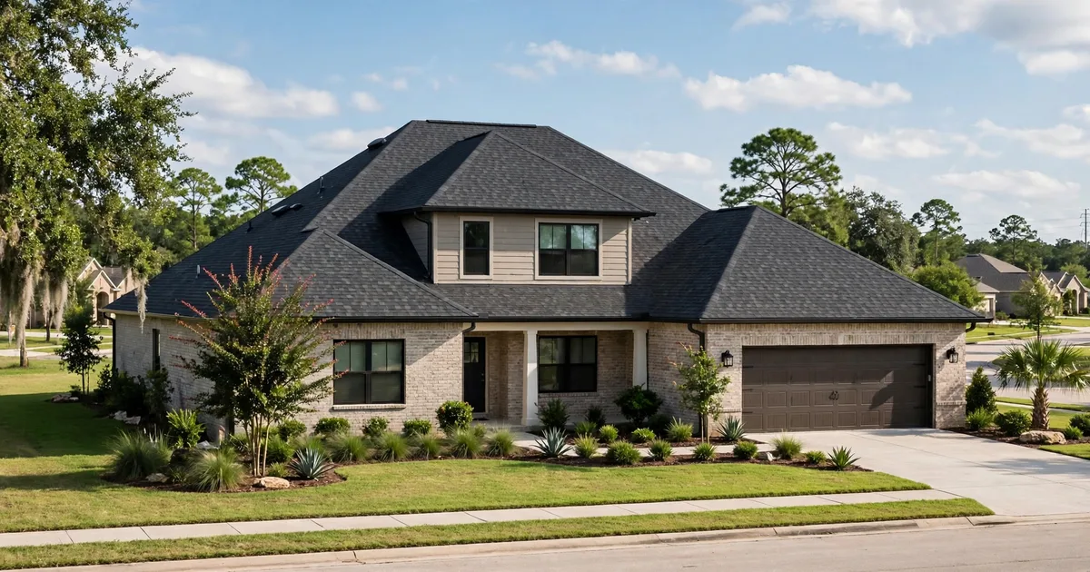 Pearland roofing contractor: suburban home with clean dimensional shingle roof