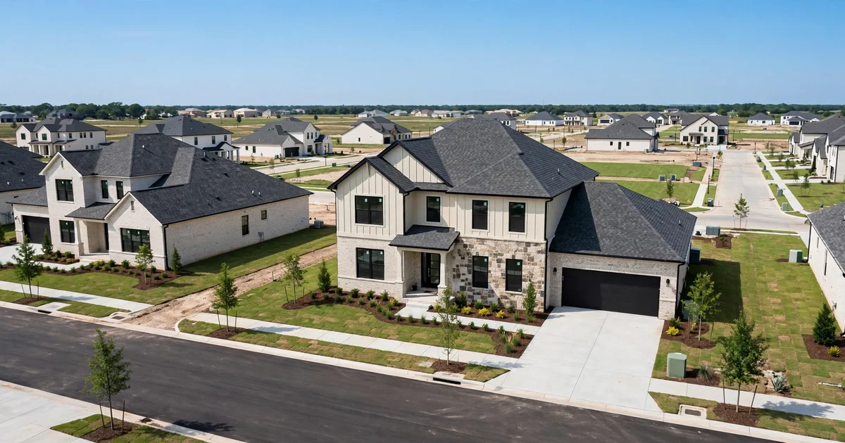 Sunterra roof repair in Katy: suburban home with architectural shingle roof